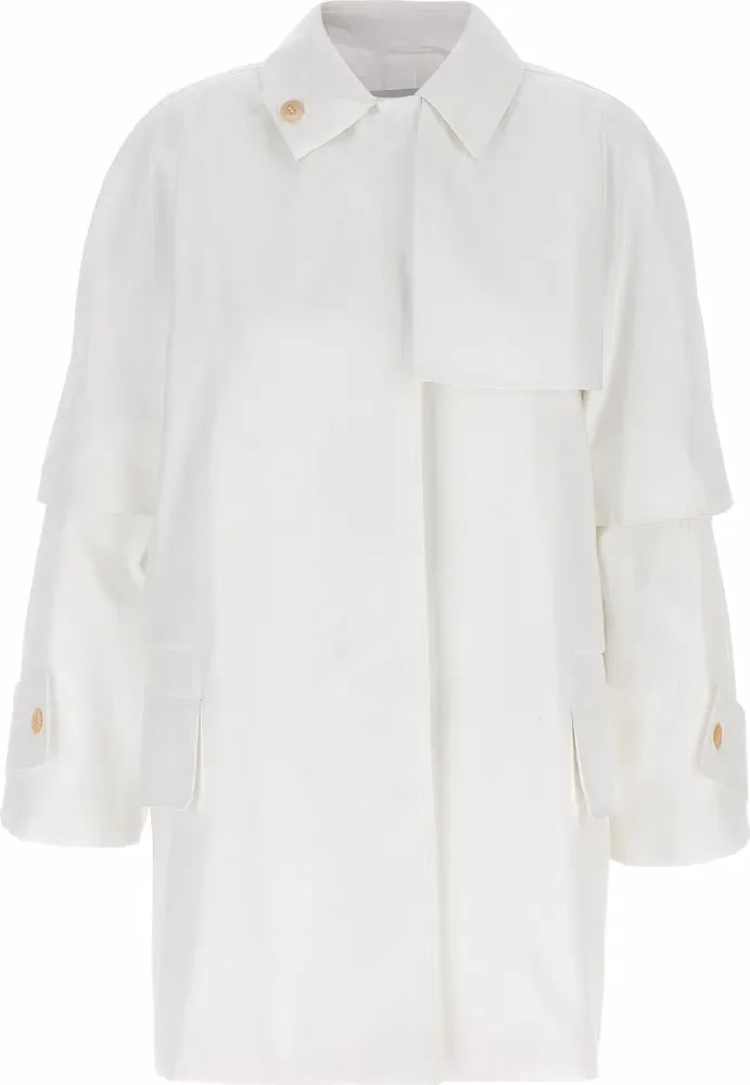 Max Mara White Cotton Coat