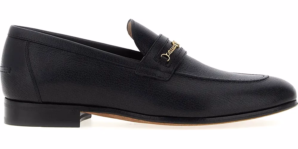 Valentino Garavani Black Goatskin Slip-On Loafers
