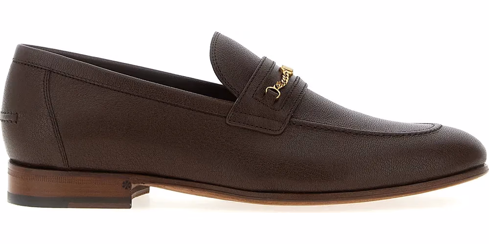 Valentino Garavani Brown Goatskin Slip-On Loafers