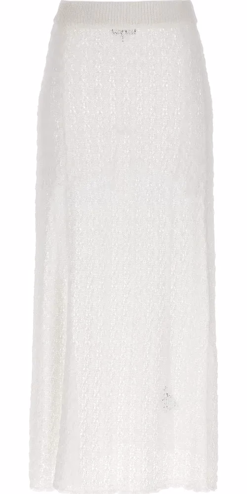 Ganni White Polyamide Mini Skirt