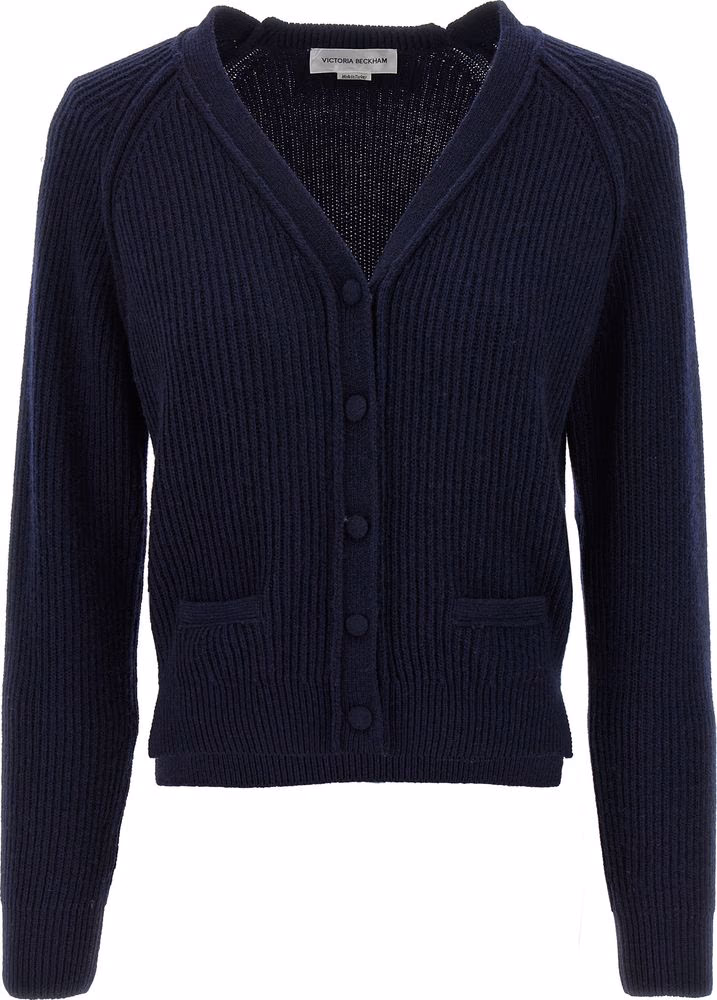 Victoria Beckham Blue Wool Cardigan