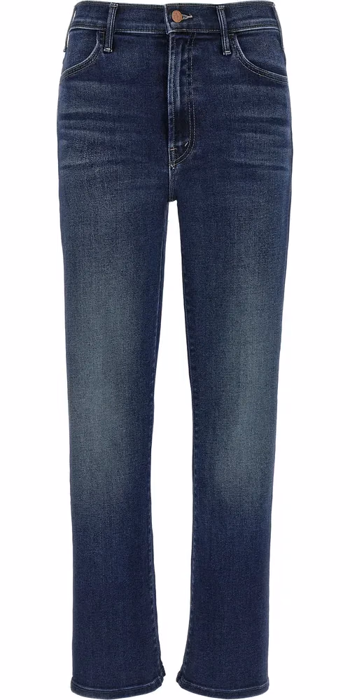 Mother Denim Blue Cotton Flared Jeans