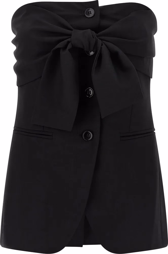 Max Mara Black Virgin Wool Tank Tops