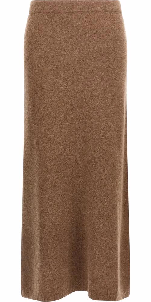 Max Mara Gray Cashmere Midi Skirt