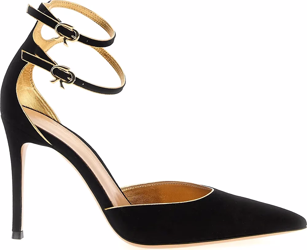 Gianvito Rossi Black Suede Leather High Heel Pumps