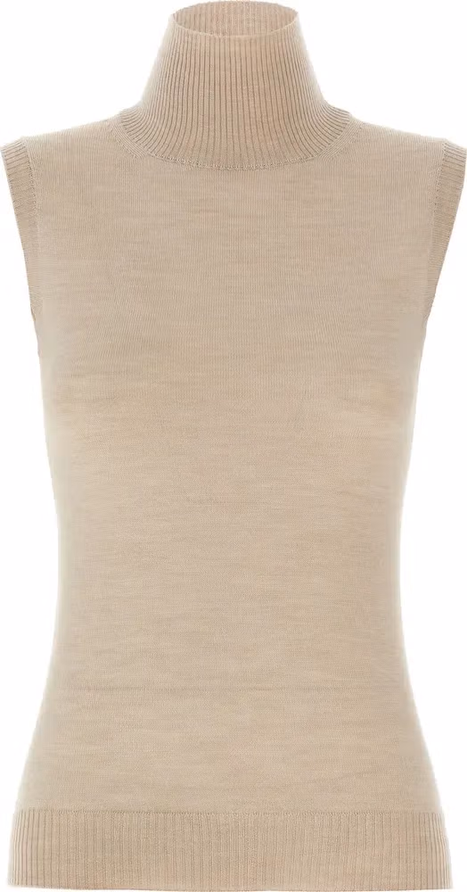 Sportmax Beige Virgin Wool Cardigan
