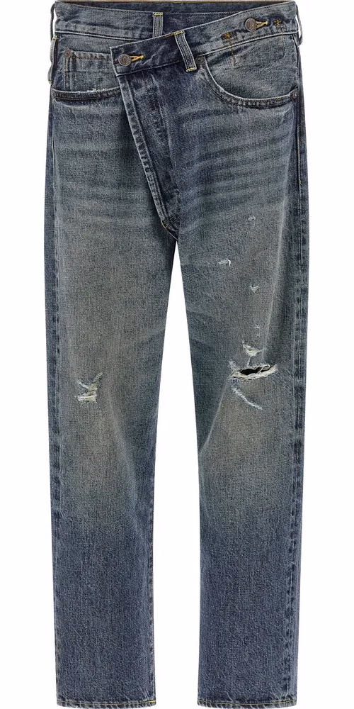 R13 Blue Cotton Straight-Leg Jeans