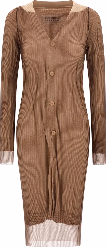 MM6 Maison Margiela Beige Polyamide Midi Dress