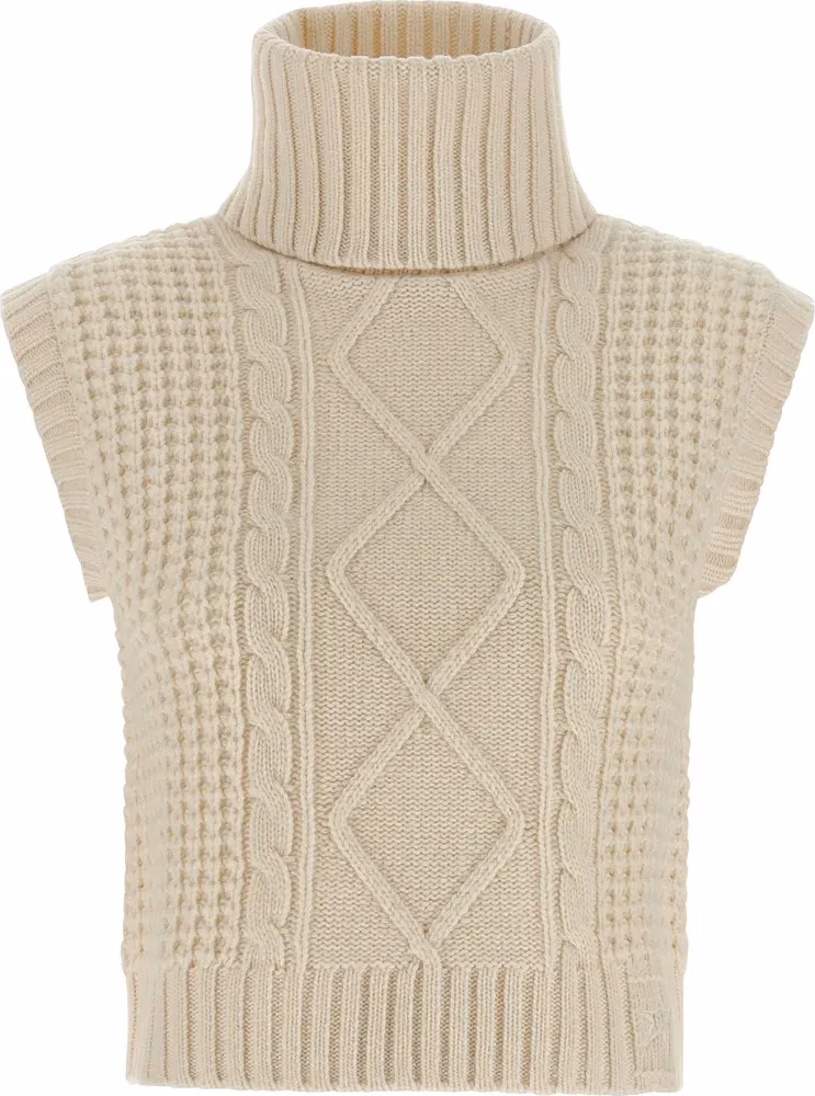 PERFECT MOMENT White Merino Wool Sleeveless Jacket