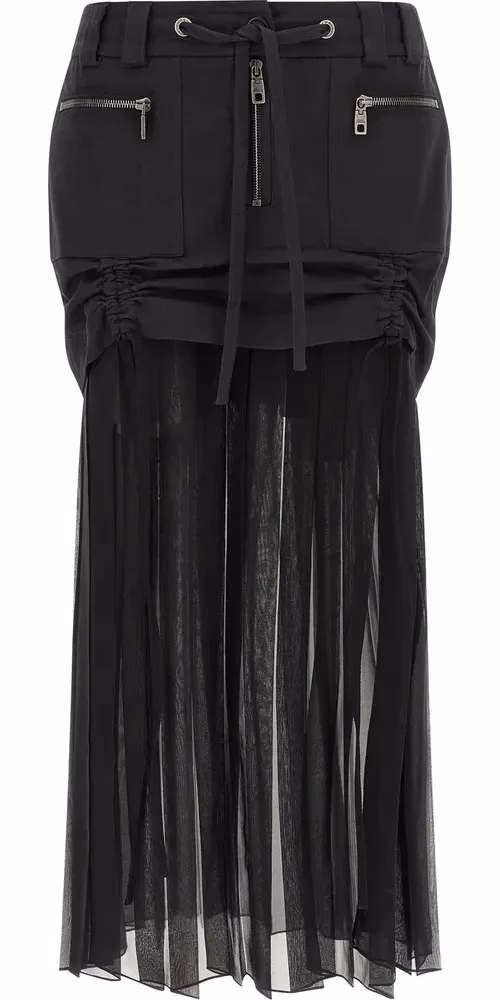 Dolce & Gabbana Black Silk Midi Skirt