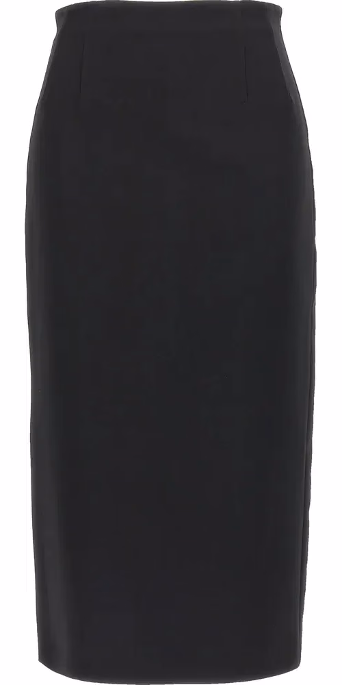 Max Mara Black Viscose Midi Skirt