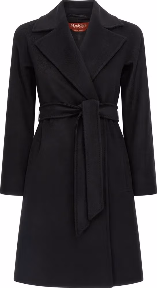 Max Mara Black Virgin Wool Coat