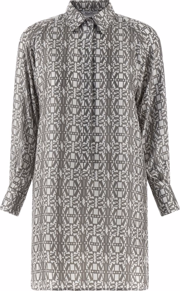 Max Mara Gray Silk Short Dress