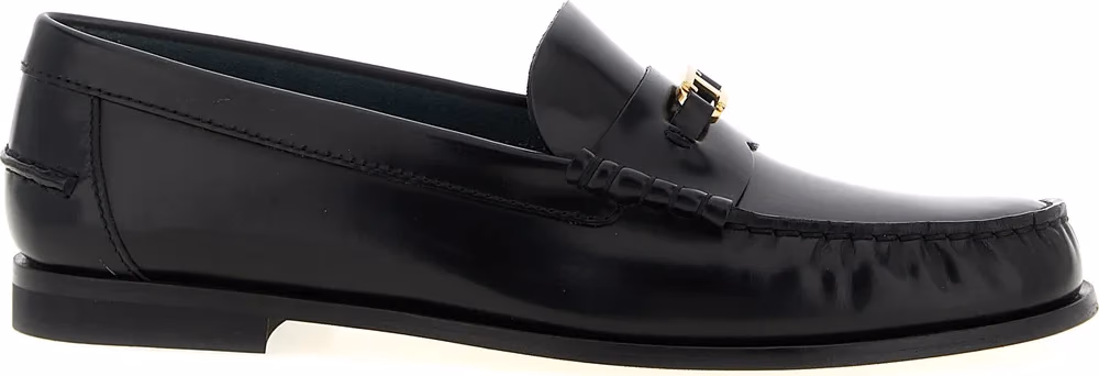 Tod's Black Calfskin Slip-On Loafers