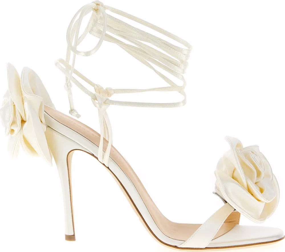 Magda Butrym White Viscose Stiletto Heel Sandals