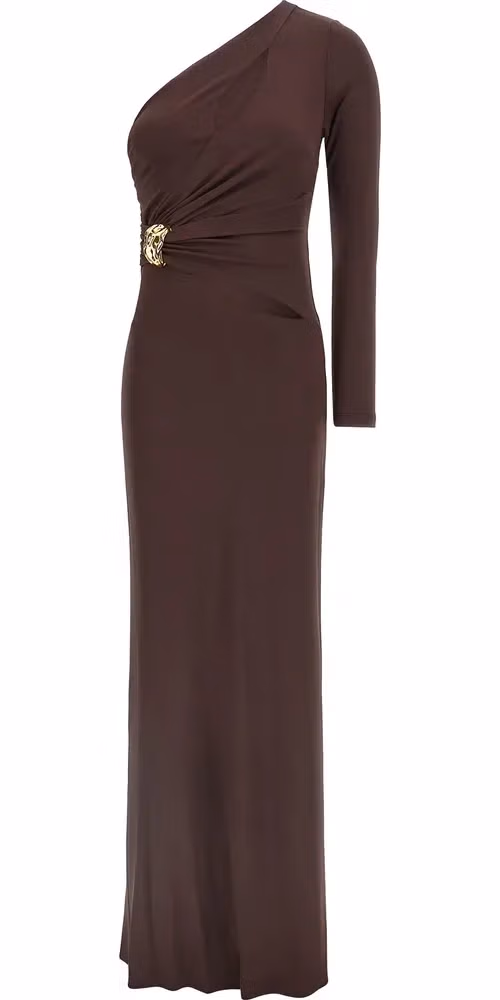Elisabetta Franchi Brown Viscose Long Dress