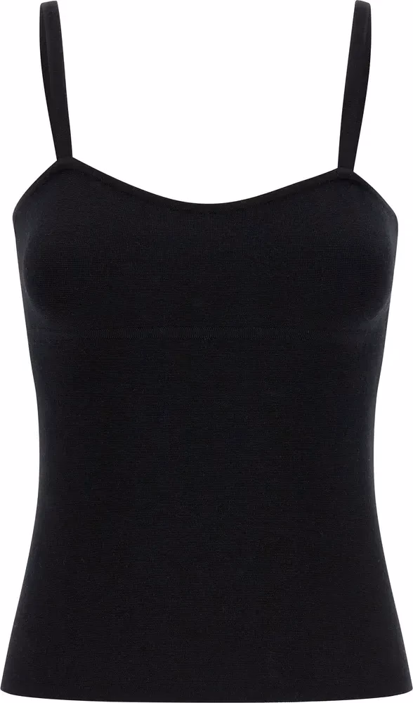 Max Mara Black Virgin Wool Tank Tops