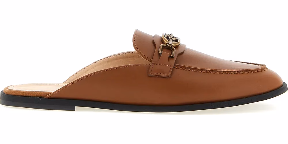 PINKO Brown Calfskin Flats