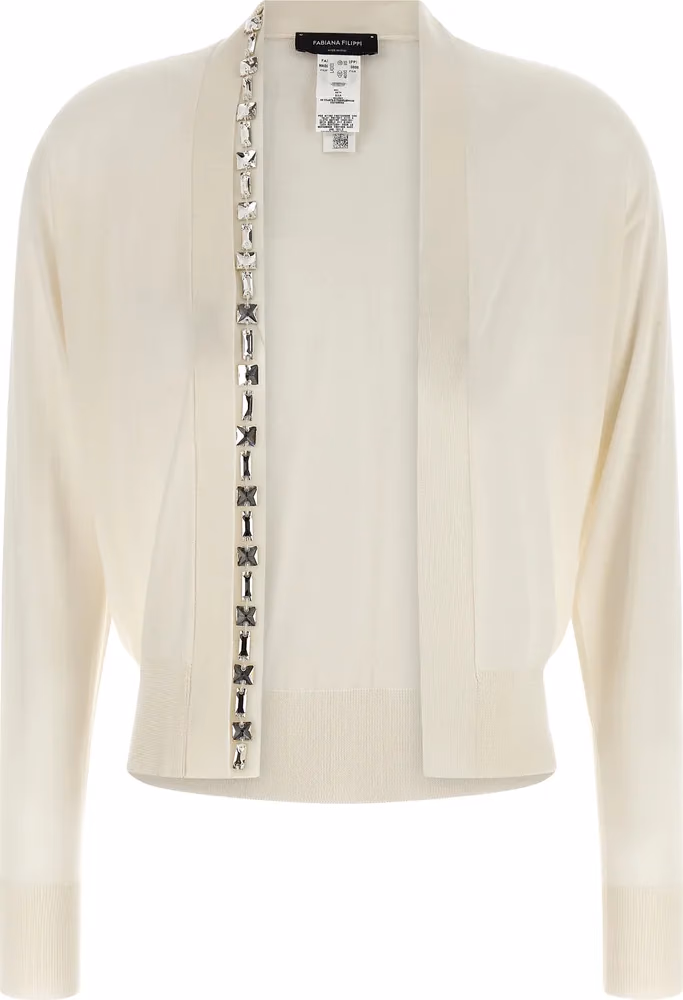 Fabiana Filippi White Cashmere Cardigan