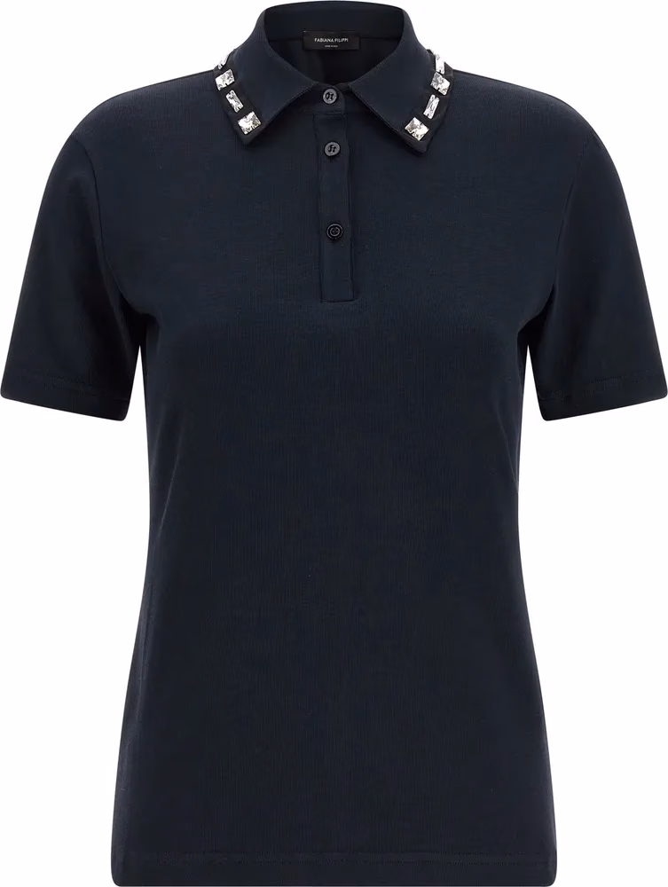 Fabiana Filippi Blue Cotton Polo Shirt