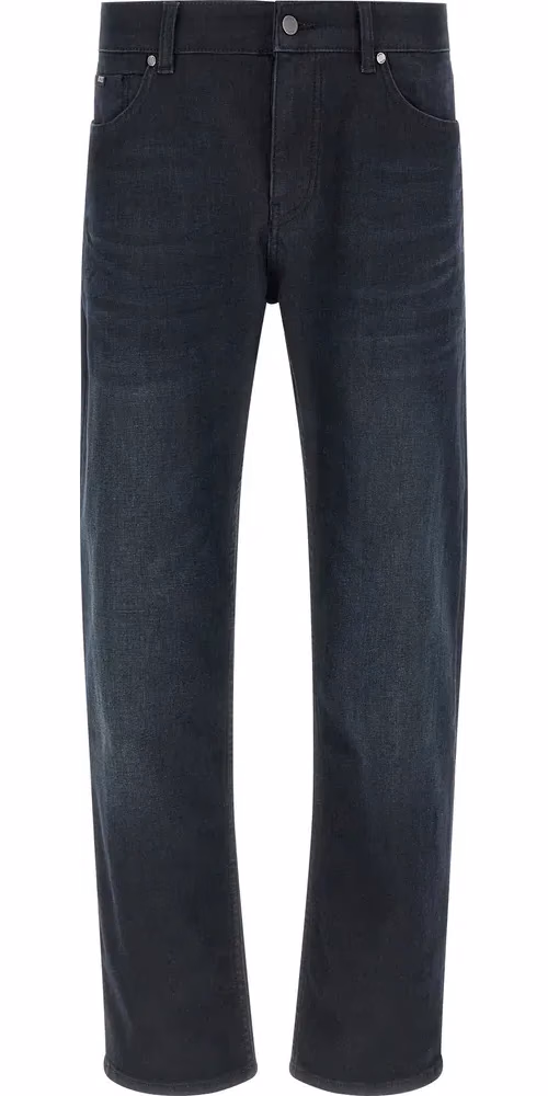 Hugo Boss Blue Cotton Straight-Leg Jeans