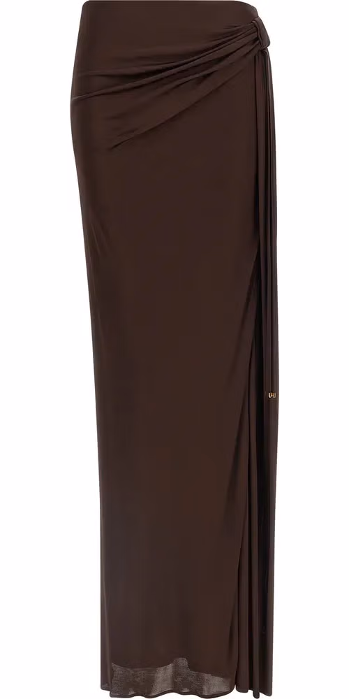Elisabetta Franchi Brown Viscose Mini Skirt