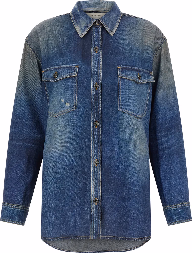 Golden Goose Blue Polyester Blouse