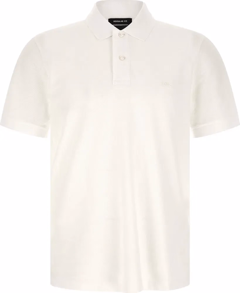 Hugo Boss White Cotton Polo Shirt
