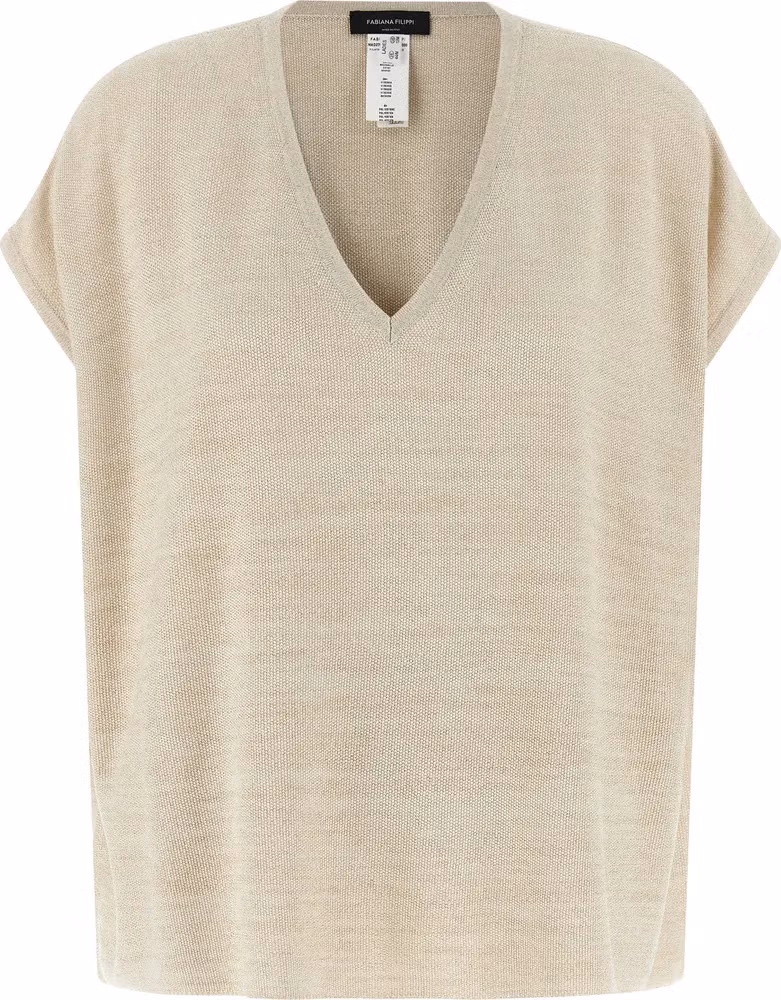 Fabiana Filippi Gold Cotton Cardigan