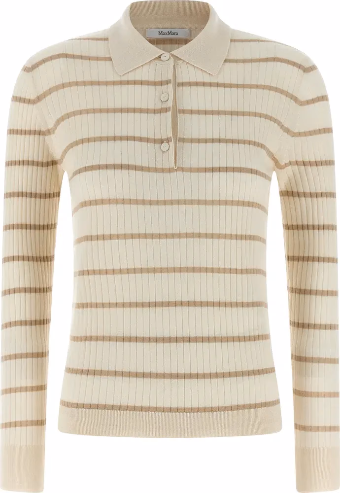 Max Mara Beige Cashmere Polo Shirt