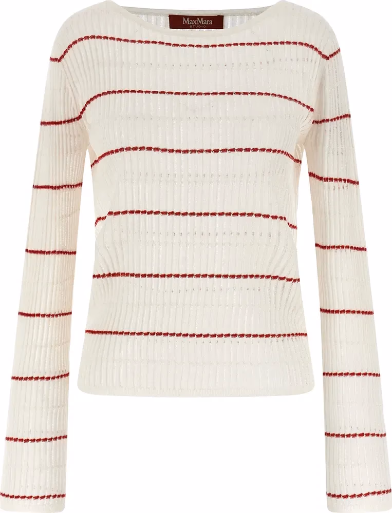 Max Mara White Silk Cardigan