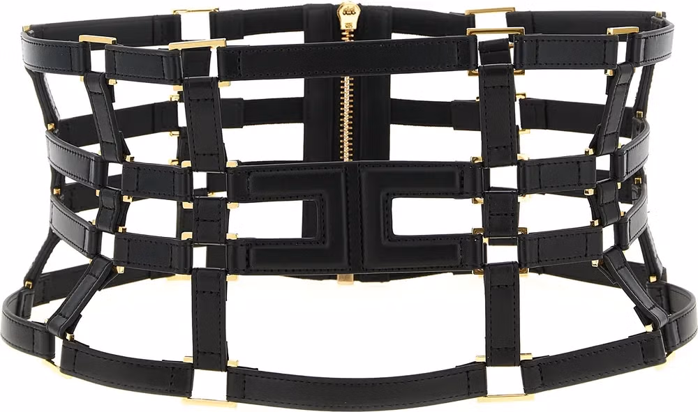 Elisabetta Franchi Black Polyethylene High-Waist Belt