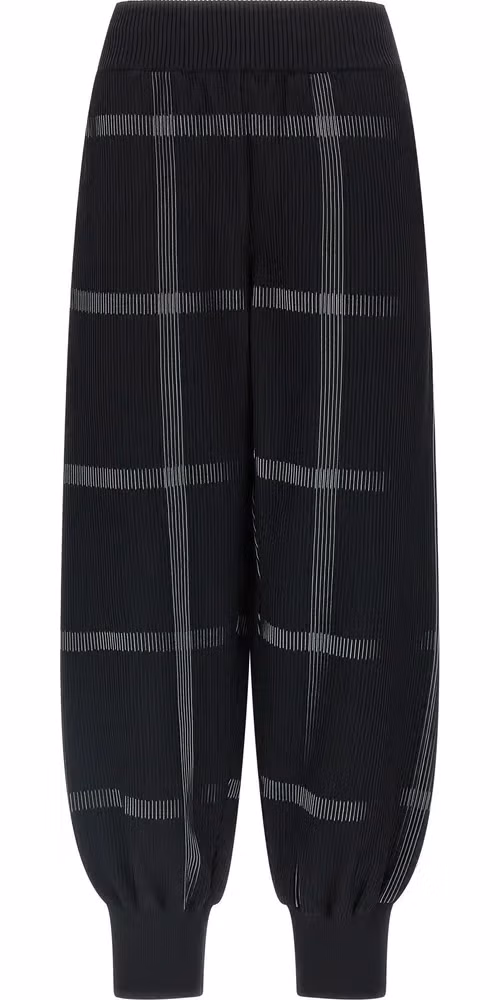 PLEATS PLEASE ISSEY MIYAKE Black Polyester Casual Pants