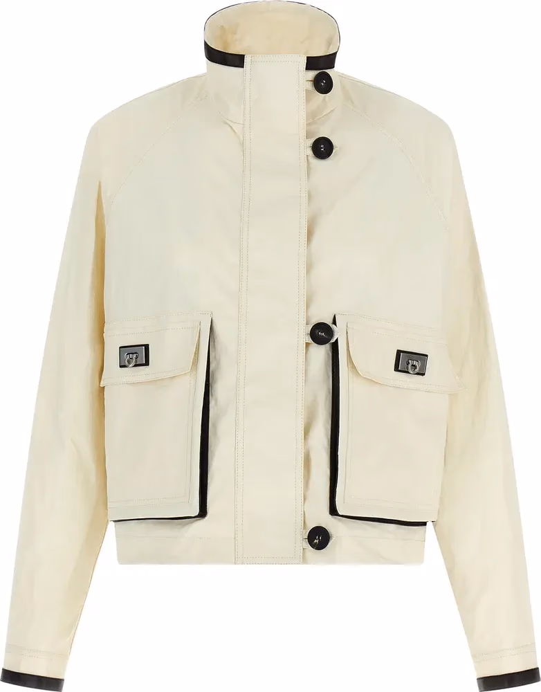 Ferragamo White Linen Full-Length Jacket