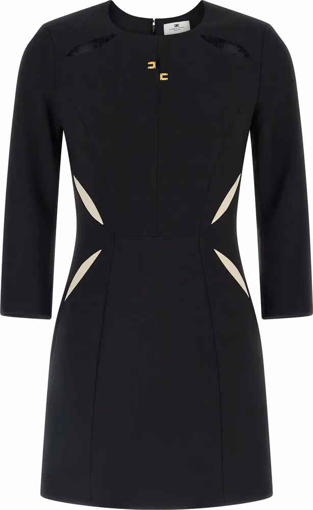 Elisabetta Franchi Bicolor Polyester Short Dress