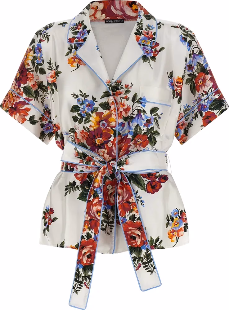Dolce & Gabbana White Silk Blouse