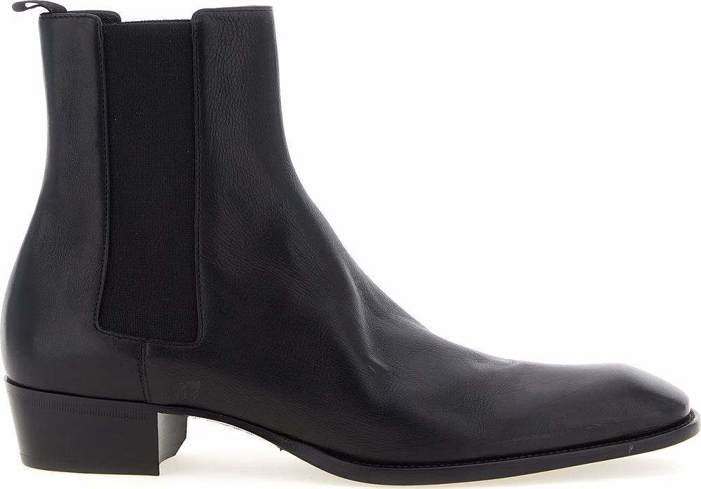 Saint Laurent Black Calfskin Chelsea Boots