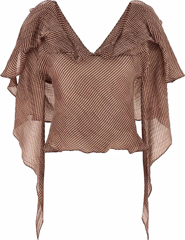 Kiko Kostadinov Bordeaux Linen Blouse