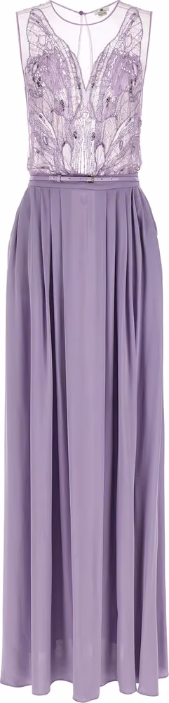 Elisabetta Franchi Purple Viscose Long Dress