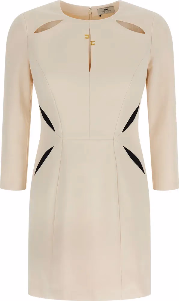 Elisabetta Franchi Bicolor Polyester Short Dress