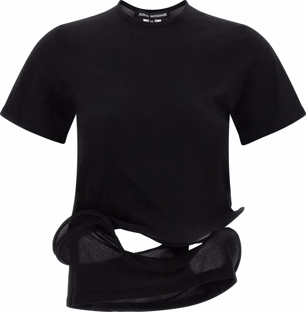 Junya Watanabe Black Nylon T-Shirt