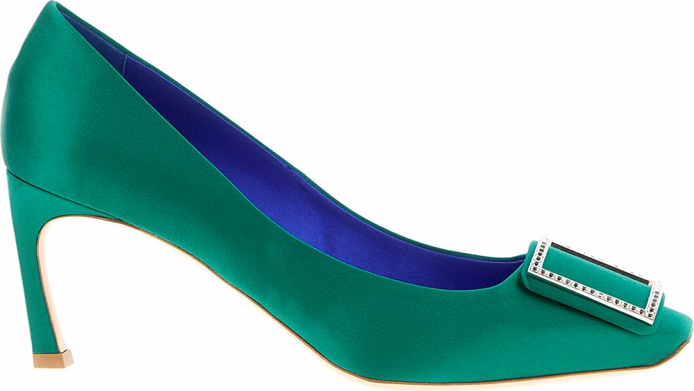 Roger Vivier Bicolor Viscose Mid Heel Pumps