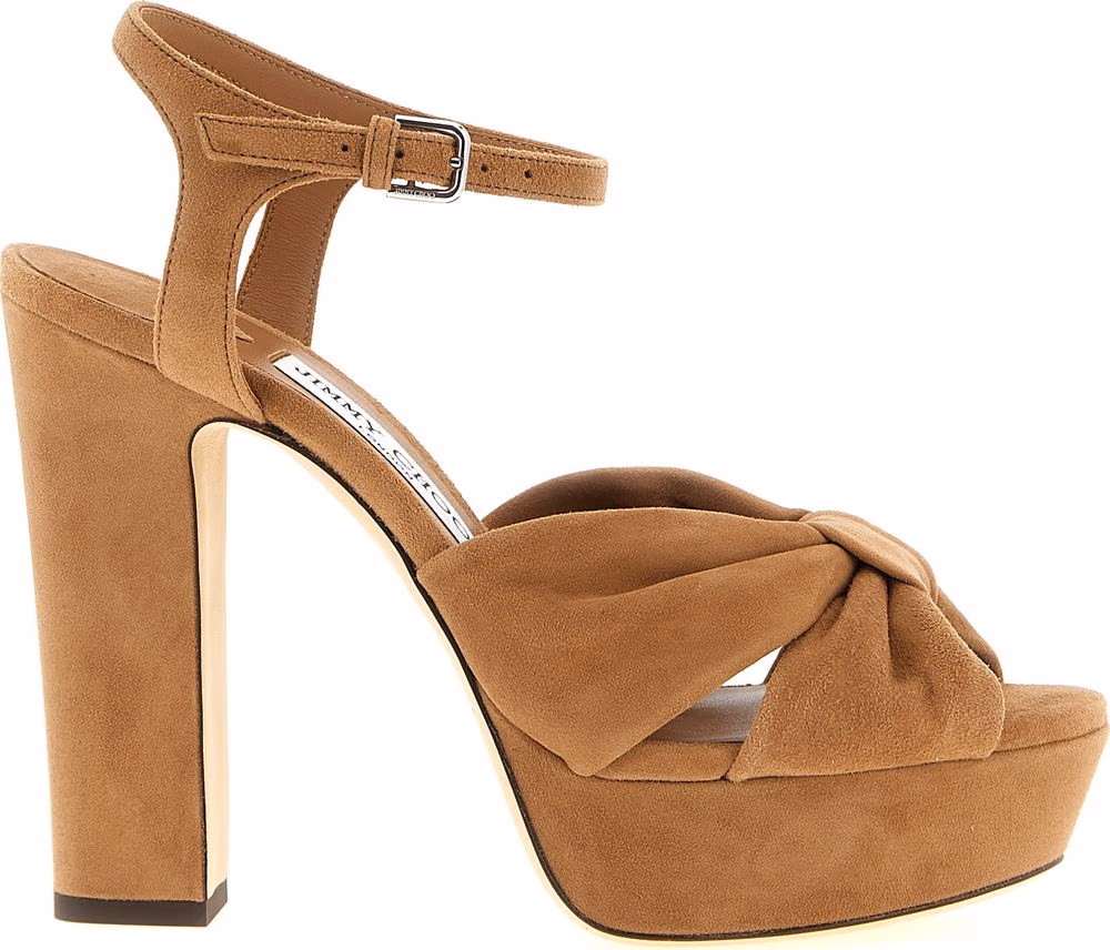 Jimmy Choo Brown Leather Stiletto Heel Sandals