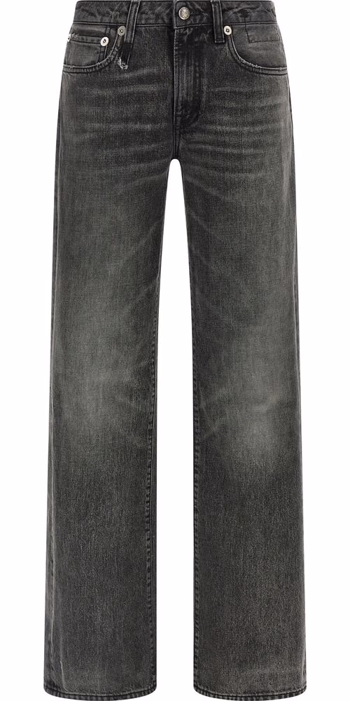 R13 Gray Cotton Straight-Leg Jeans