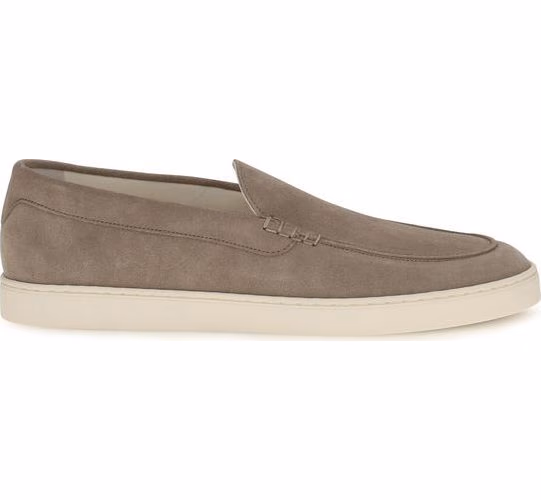 Brunello Cucinelli Gray Calf Leather Bos Taurus Slip-On Loafers