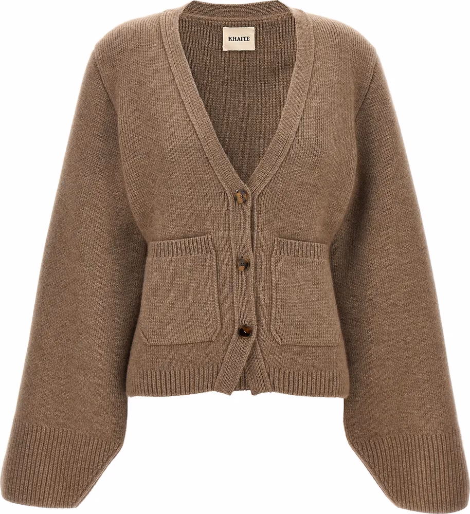 Khaite Brown Cashmere Cardigan