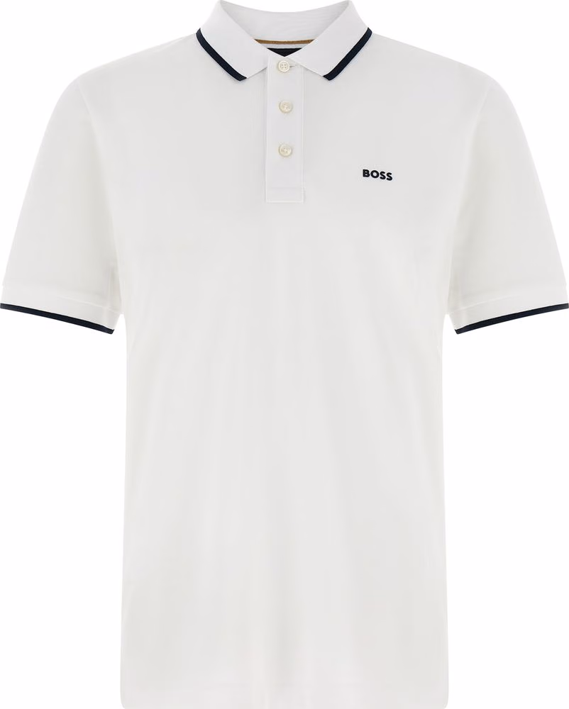Hugo Boss White Cotton Polo Shirt