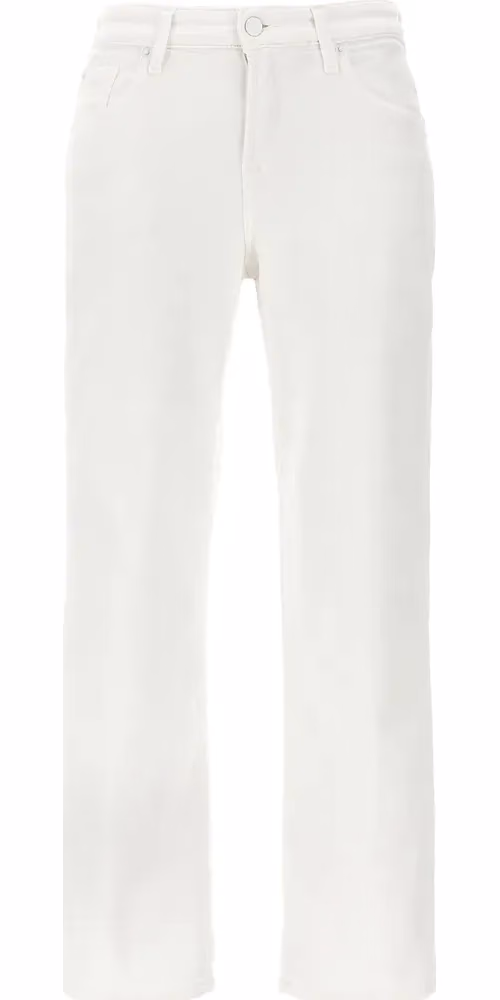 7 For All Mankind White Cotton High-Waisted Jean