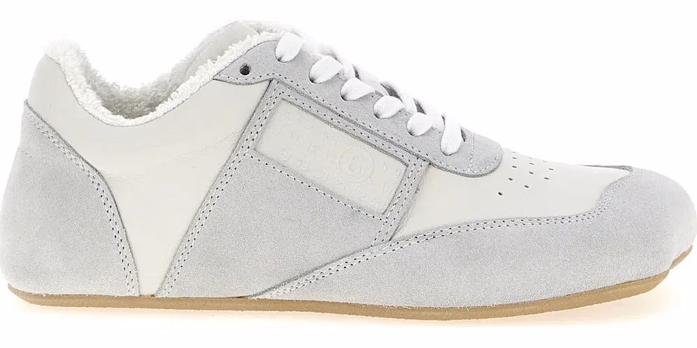 MM6 Maison Margiela Gray Calfskin Athletic Sneakers