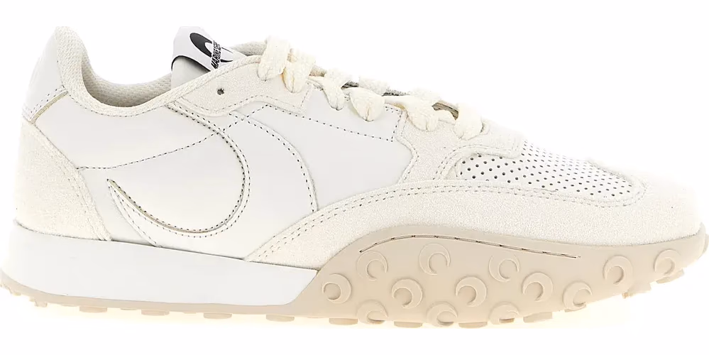 Marine Serre White Calfskin Athletic Sneakers
